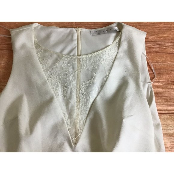 Zara Trafaluc Ivory Bodycon Shift Dress Sz 5 Lace - Picture 4 of 6